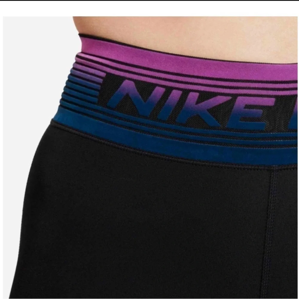 Nike Pro Intertwist Women's Leggings Black Purple Blue Compression Pants Large